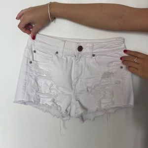 White super stretch American eagle shorts